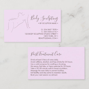 Body sculpting purple Post Pre Treatment Care Business Card