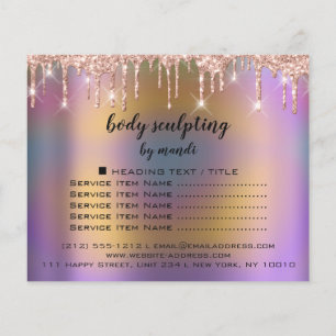 Body Sculpting Shaping Drips Rose Wellness Flyer