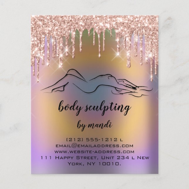 Body Sculpting Shaping Drips Rose Wellness Flyer (Front)
