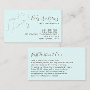 Body sculpting teal Post Pre Treatment Care Business Card
