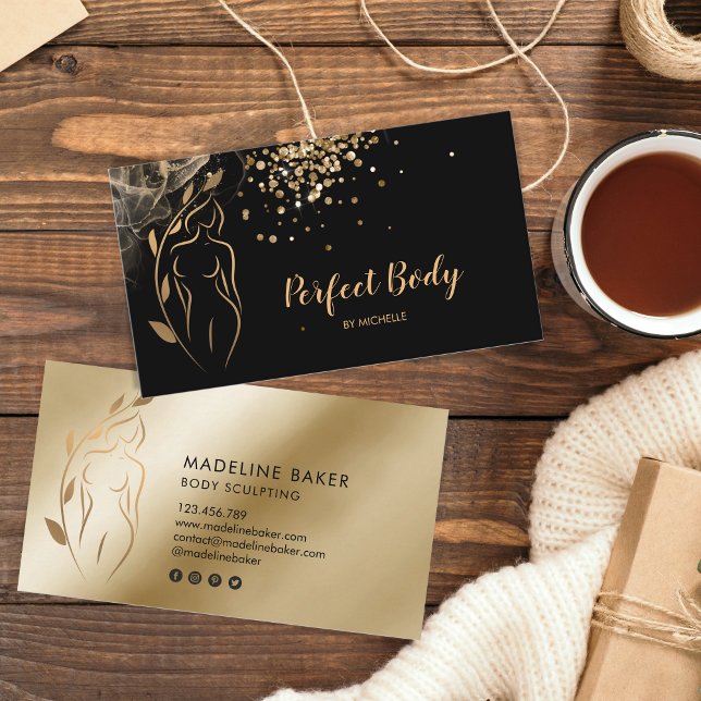 Body Sculpting Wellness Cosmetics Beauty Spa Business Card (Creator Uploaded)
