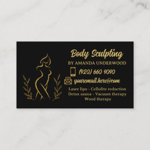 Body Sculpting Wellness Cosmetics Beauty Spa Gold Business Card