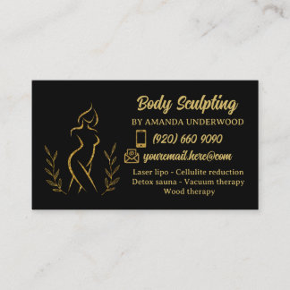 Body Sculpting Wellness Cosmetics Beauty Spa Gold Business Card