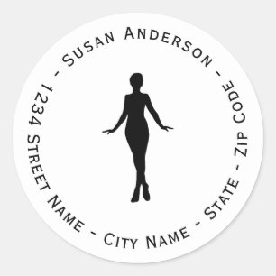 Body Sculpting Woman Silhouette Address Label