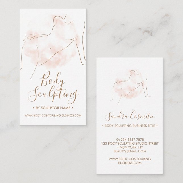 Body sculptor contouring tan spa business card (Front/Back)