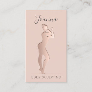 Body Shape Beauty Sculpting QR Code Logo Blush Business Card