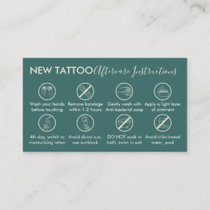 Body Tattoo Art Aftercare Instructions Business Card