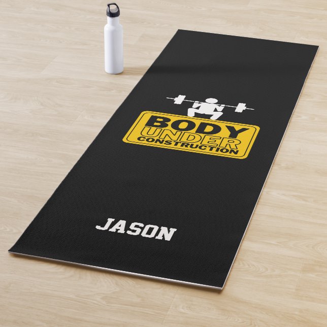 Body Under Construction Custom Name Yoga Mat (In Situ)