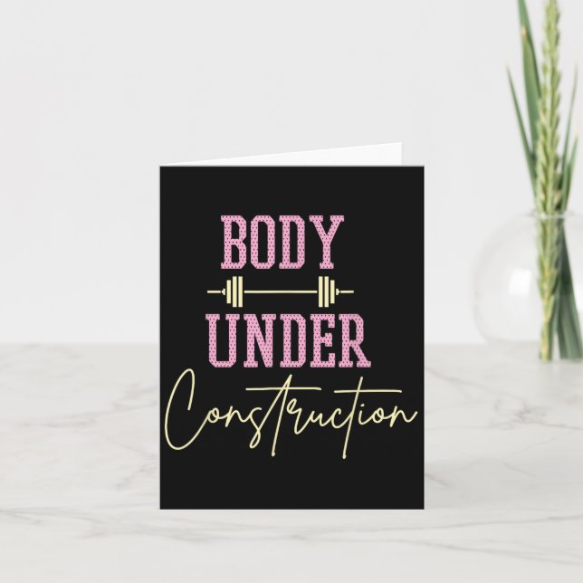 Body Under Construction Funny Motivational Workout Card (Front)