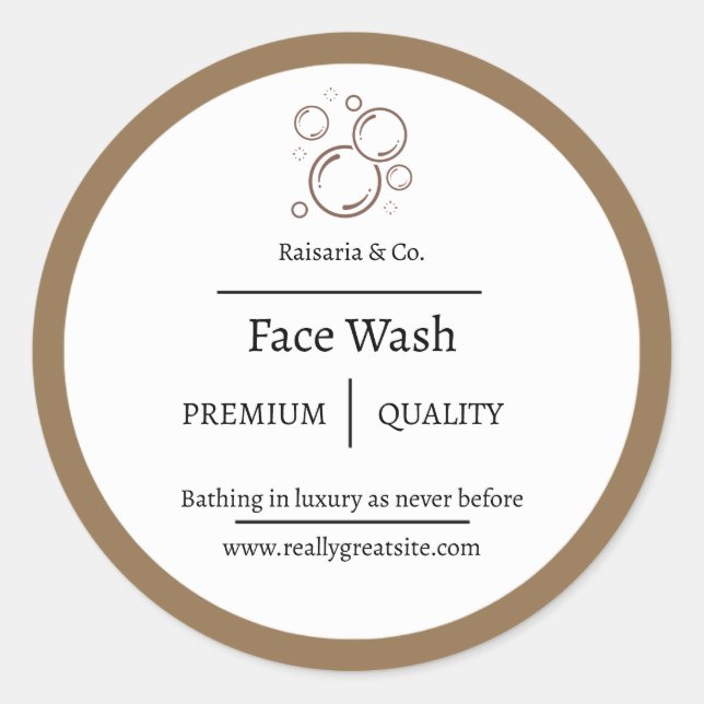 Body Wash Labels, Soap Labels, Body Butter Labels, Classic Round Sticker (Front)
