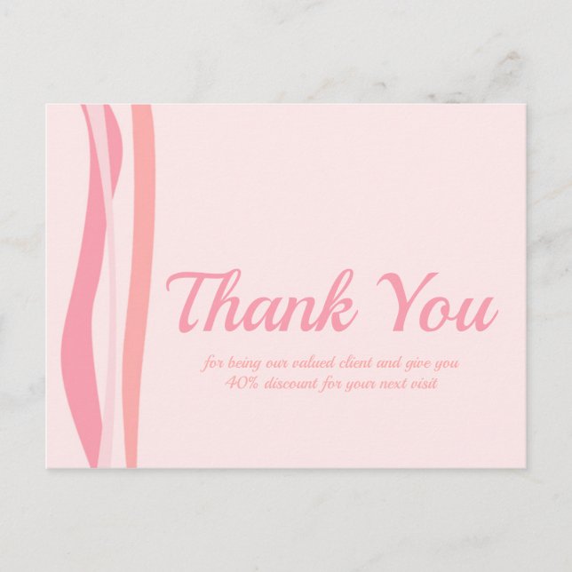 Body Waxing Skin Care Boutique Thank You Postcard (Front)