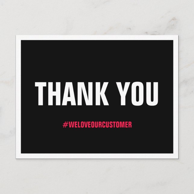 Body Waxing Wax Bold Black Lettering Thank You Postcard (Front)