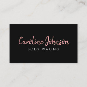 Body Waxing Wax Boutique Chalk Text Simple Black Business Card