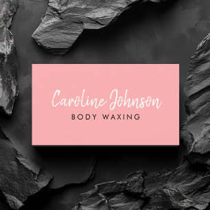 Body Waxing Wax Boutique Chalk Text Simple Pink Business Card