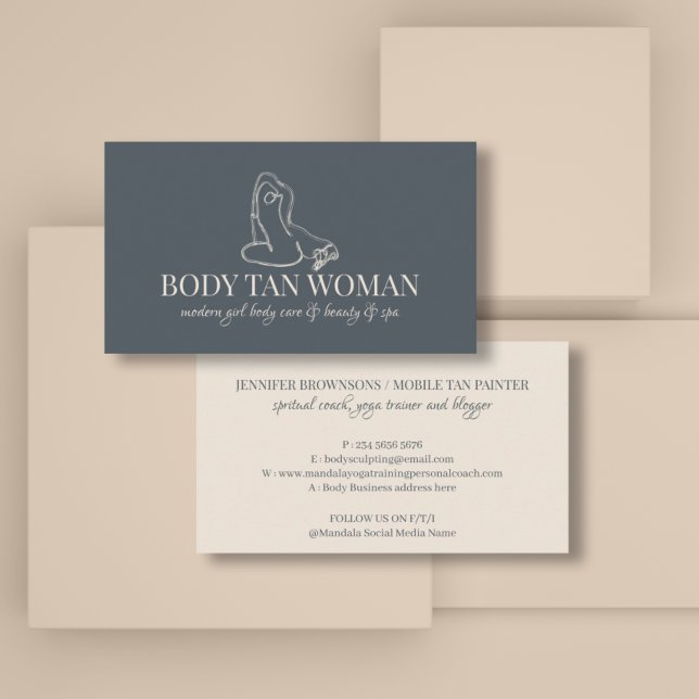 Body Woman Line Art Modern Business Card (Creator Uploaded)