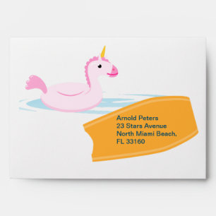 Bodyboard girl fun beach birthday party envelope