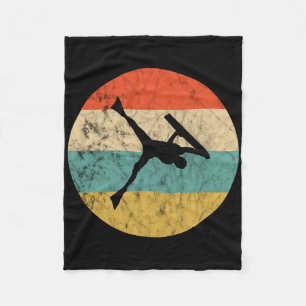 Bodyboarder Vintage Retro Sunset Surfing Bodyboard Fleece Blanket