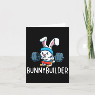 Bodybuilder Bunny Easter Bunnybuilder Fitness Gym Card