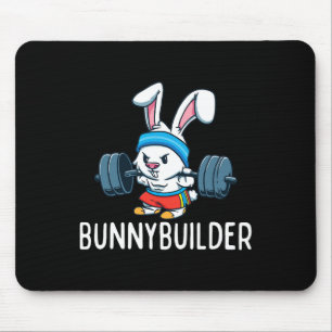 Bodybuilder Bunny Easter Bunnybuilder Fitness Gym  Mouse Pad