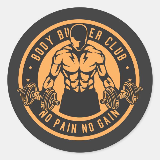Bodybuilder Club Classic Round Sticker (Front)