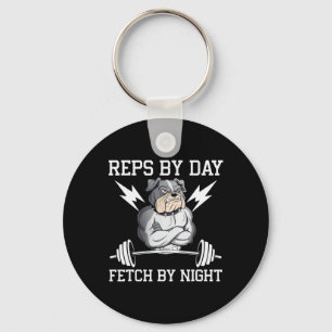 Bodybuilder Dog Lover Gym Wear Fitness Workout Bod Key Ring