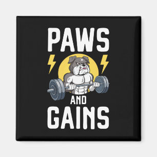 Bodybuilder Dog Lover Gym Wear Fitness Workout Bod Magnet