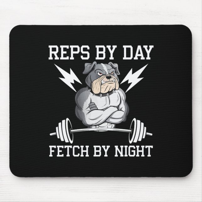 Bodybuilder Dog Lover Gym Wear Fitness Workout Bod Mouse Pad (Front)