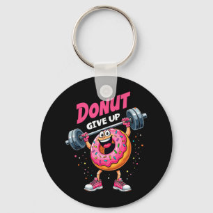 Bodybuilder Doughnut Give Up Humour Gym Workout Jo Key Ring