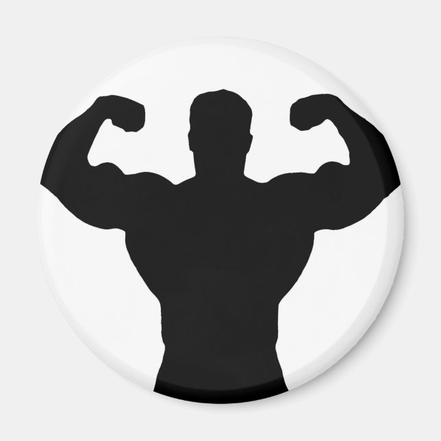 bodybuilder flexing muscles magnet (Front)