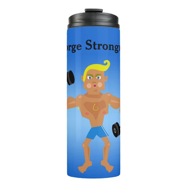 Bodybuilder Humourous Male style Personalise Thermal Tumbler (Front)