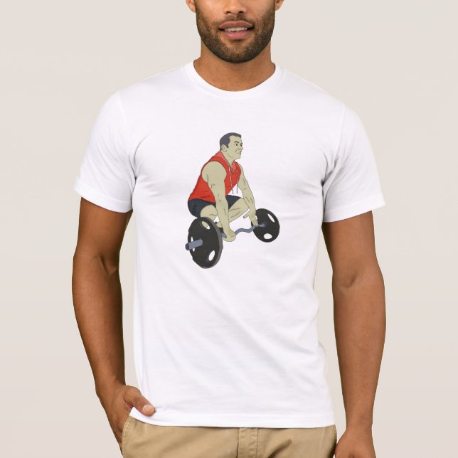 Bodybuilder Lifting Weights T-Shirt (Front)