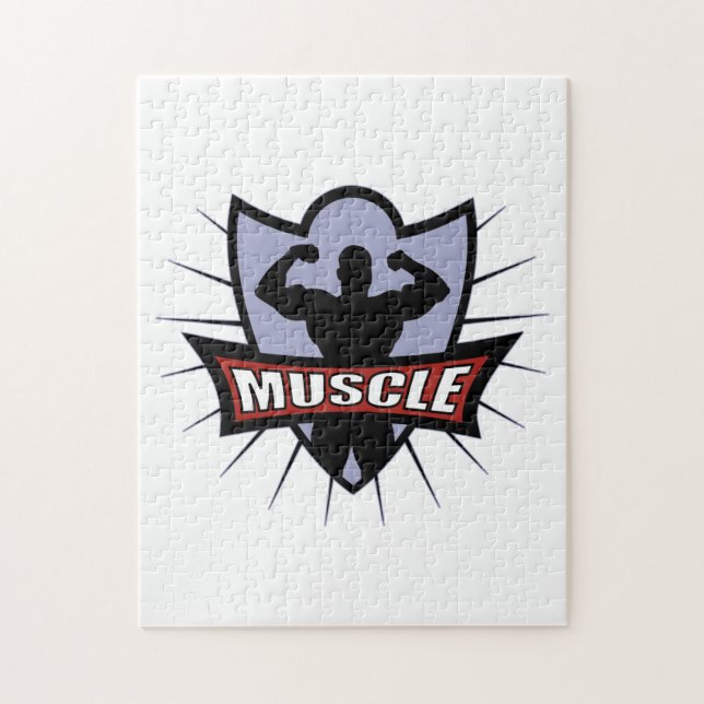 Bodybuilder Muscle Logo Jigsaw Puzzle (Vertical)