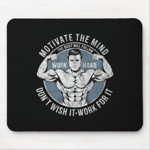 Bodybuilder Old School Vintage 80s Weight Sports B Mouse Pad