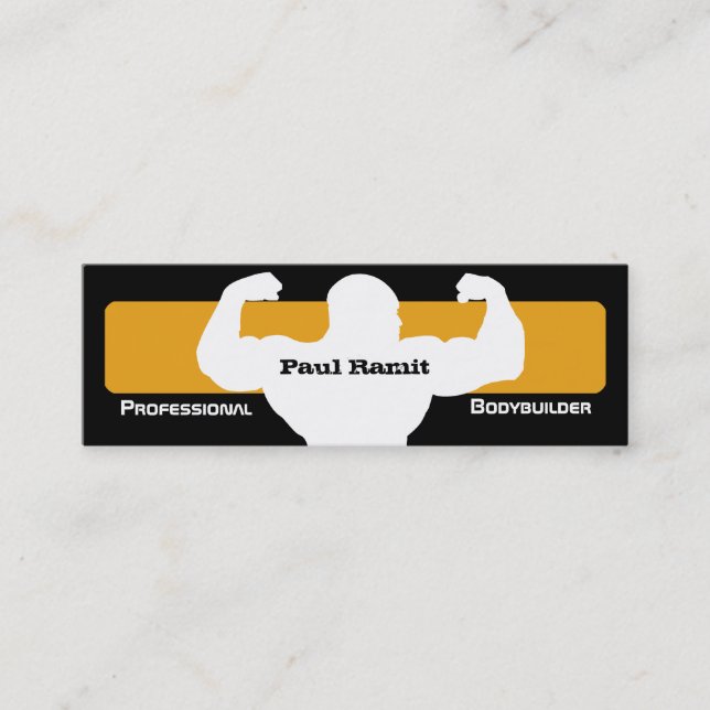 Bodybuilder Pro Orange Black Business Card (Front)