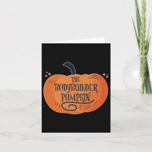 Bodybuilder Pumpkin Matching Halloween Pyjamas Fam Card