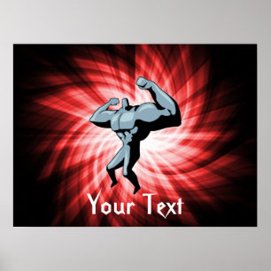 Bodybuilder; red poster
