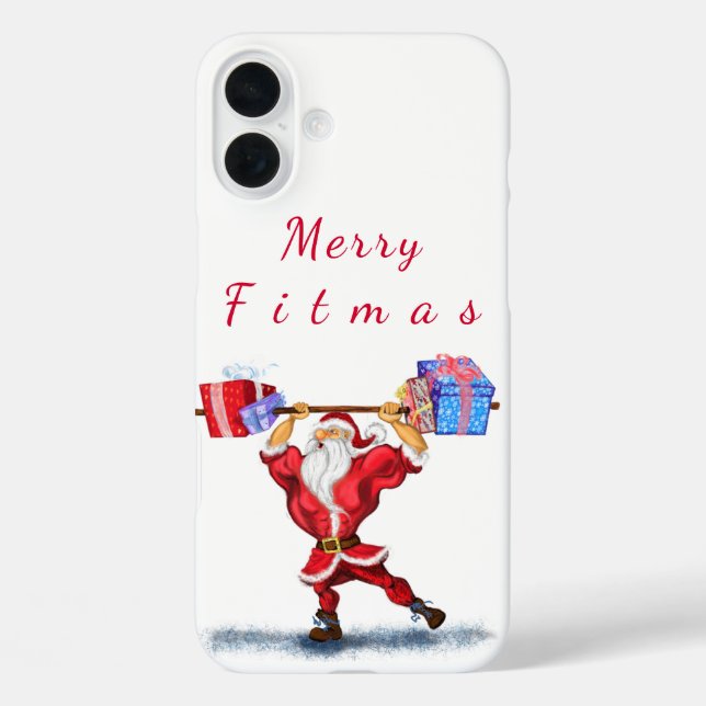 Bodybuilder Santa Christmas iPhone Case (Back)