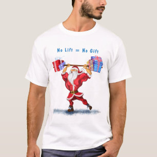 Bodybuilder Santa Claus with Gifts - Custom Text T-Shirt