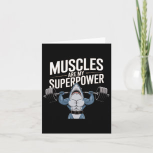 Bodybuilder Shark Lover Gym Fitness Workout Bodybu Card
