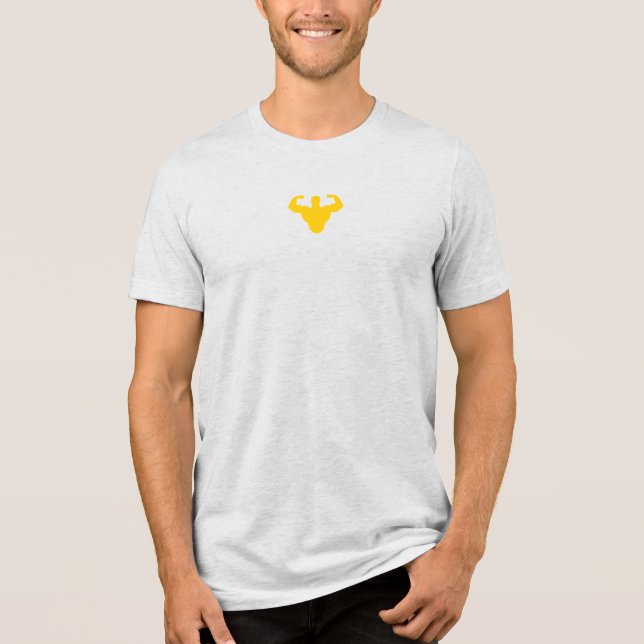 Bodybuilder Silhouette - Double Biceps Strength Tri-Blend Shirt (Front)