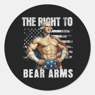 Bodybuilding 4th Of July Dad Usa Flag 2nd Amendmen Classic Round Sticker
