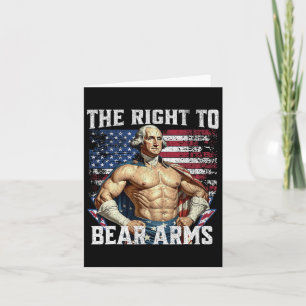 Bodybuilding 4th Of July Dad Usa Flag 2nd Bear Arm Card