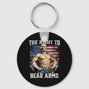 Bodybuilding 4th Of July Dad Usa Flag 2nd Bear Arm Key Ring