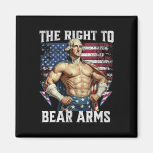 Bodybuilding 4th Of July Dad Usa Flag 2nd Bear Arm Magnet