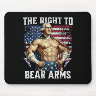 Bodybuilding 4th Of July Dad Usa Flag 2nd Bear Arm Mouse Pad