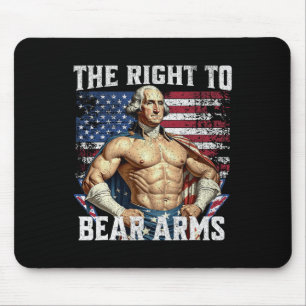 Bodybuilding 4th Of July Dad Usa Flag 2nd Bear Arm Mouse Pad