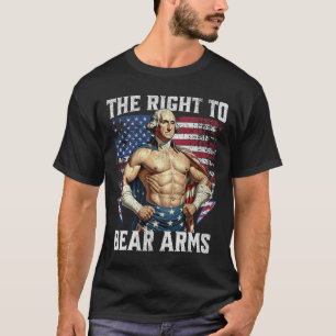 Bodybuilding 4th Of July Dad Usa Flag 2nd Bear Arm T-Shirt