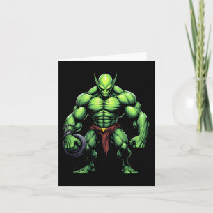 Bodybuilding Alien Tee Funny Gym Design Ufo Weight Card