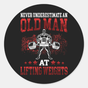 Bodybuilding And Weightlifting Designs Men's Clic Classic Round Sticker