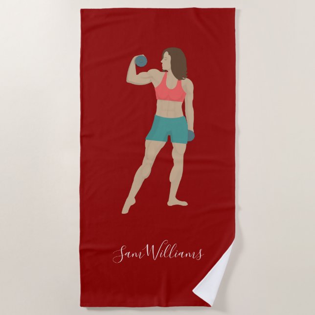 Bodybuilding Beach Towel (Front)